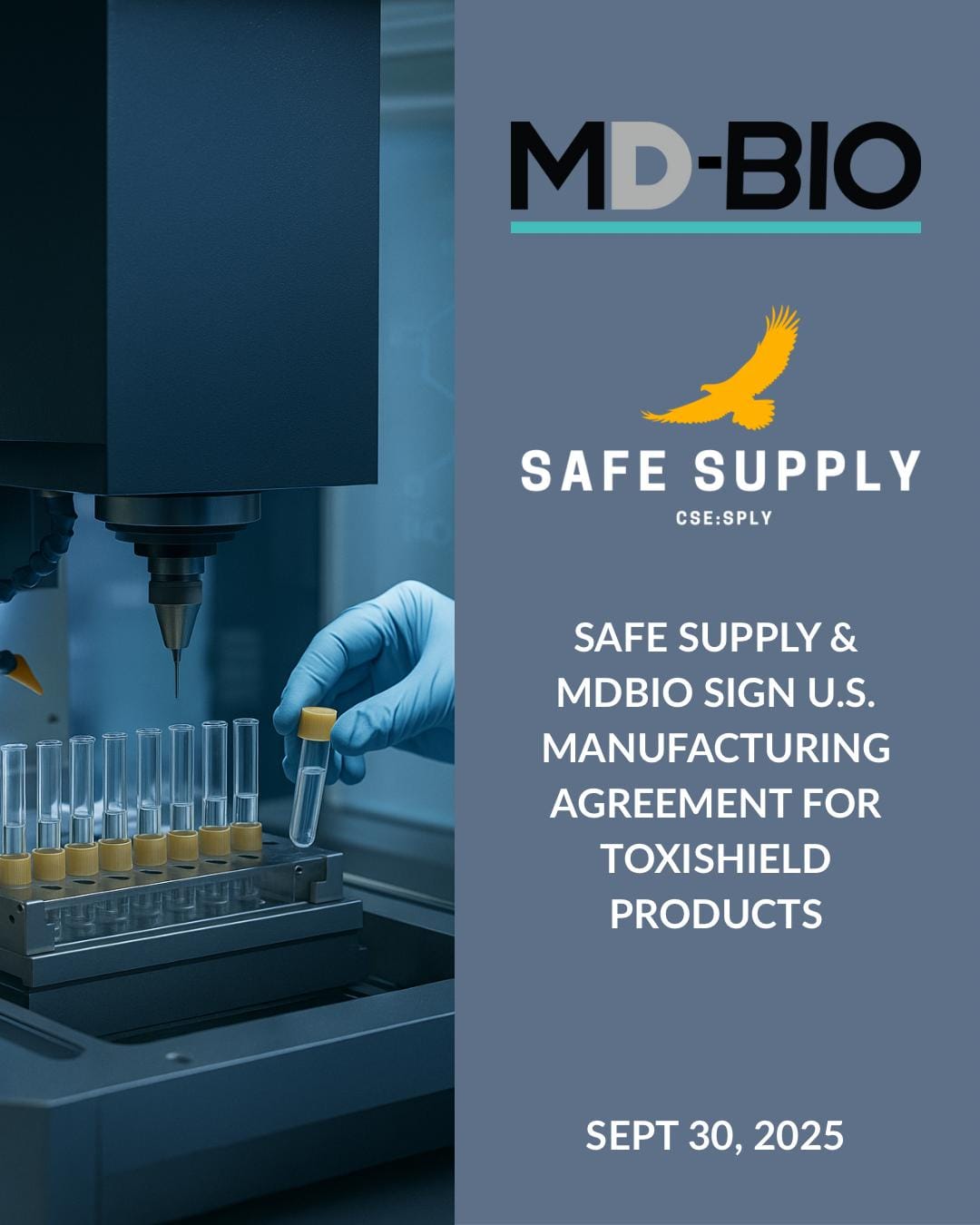 Safe Supply Streaming Co Ltd.  Signs U.S. Manufacturing Agreement for ToxiShield Products