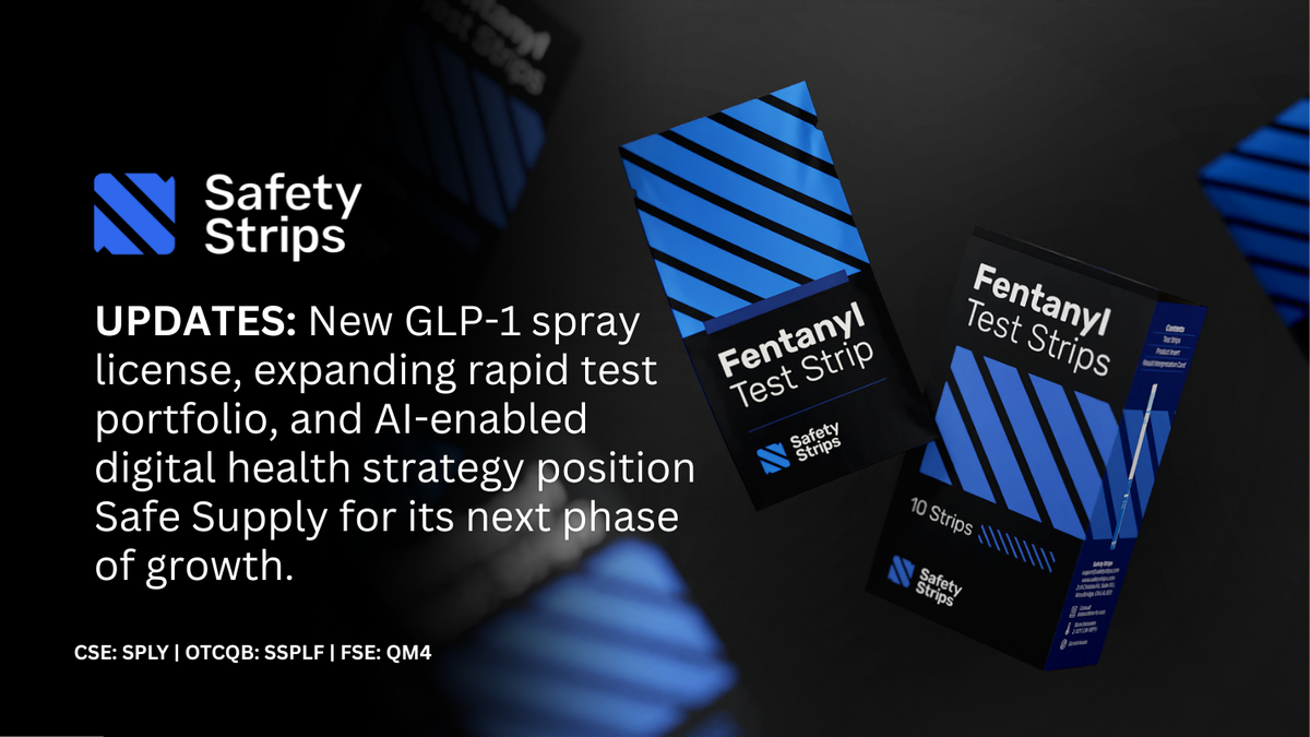 New GLP-1 spray license, expanding rapid test portfolio, and AI-enabled digital health strategy position Safe Supply for its next phase of growth.