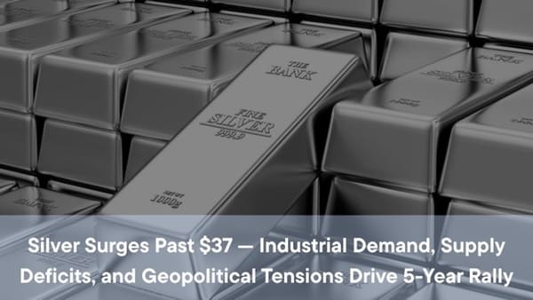 Silver Surges Past $37 — Industrial Demand, Supply Deficits, and Geopolitical Tensions Drive 5-Year Rally