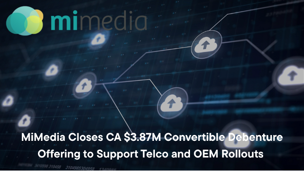 MiMedia Closes C$3.87M Convertible Debenture Offering to Support Telco and OEM Rollouts