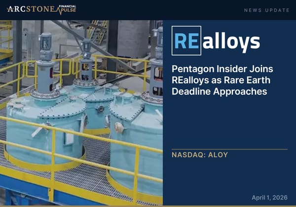 Pentagon Insider Joins REalloys as Rare Earth Deadline Approaches